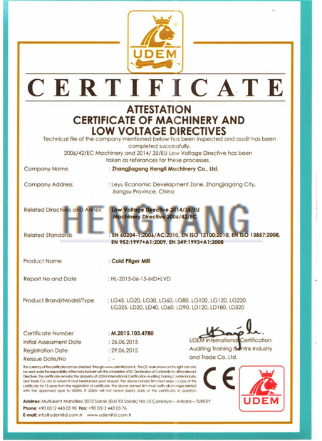 China Zhangjiagang Hengli Technology Co.,Ltd zertifizierungen